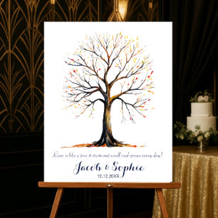 fingerprint wedding guest book tree hand drawn
