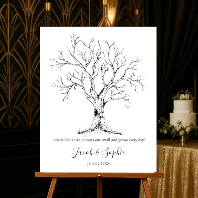 fingerprint wedding guest book tree hand drawn (Creator Uploaded)