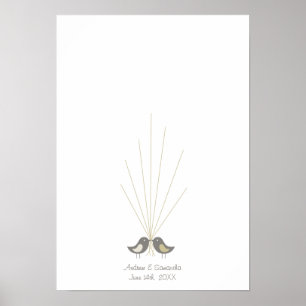 Fingerprint Wedding Guestbook   Love Birds
