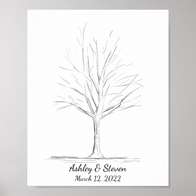 Fingerprint Wedding Guestbook Tree (Front)