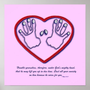 Fingerprints of God - 1 Peter 5:6-7 Poster