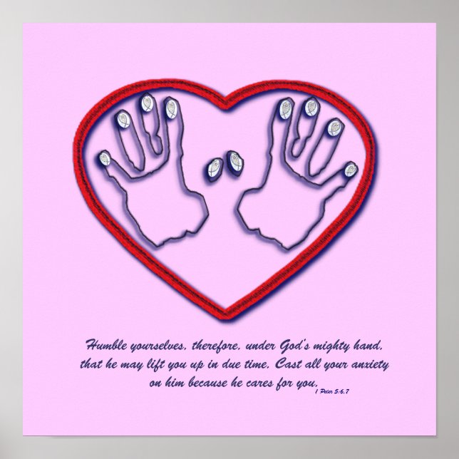Fingerprints of God - 1 Peter 5:6-7 Poster (Front)