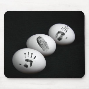 Fingerprints on White Eggs Mouse Pad