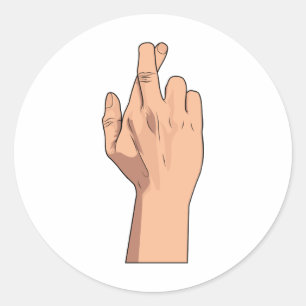 Fingers Crossed ~ Hand Signs & Gestures Classic Round Sticker