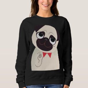 Fingers Crossed Pug Grey Classic T-Shirt 732 Sweatshirt