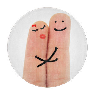 Fingers in love cutting board