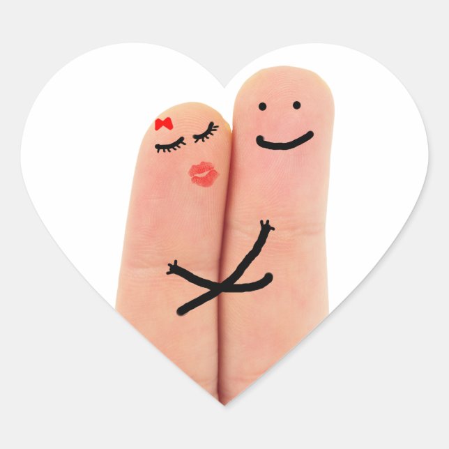 Fingers in love heart sticker (Front)