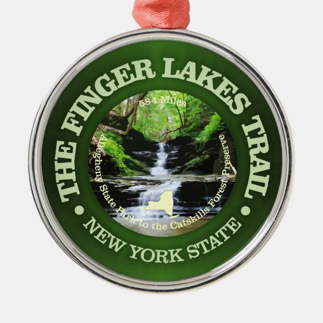 Fingers Lakes Trail Metal Ornament (Front)