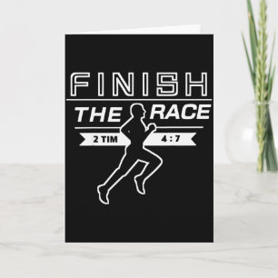 Finihe Race Sporty Christian Runner Athlete Bible Card