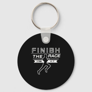Finihe Race Sporty Christian Runner Athlete Bible Key Ring