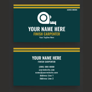 Finish Carpenter Professional Forest Green & Gold Business Card