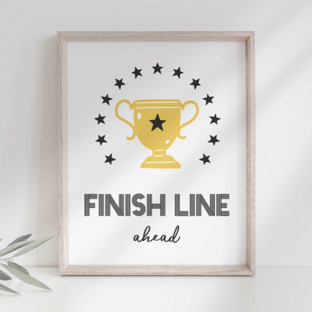 Finish Line Ahead Race Car Party Sign (Creator Uploaded)