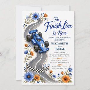 Finish Line Formula One Baby Shower Invitation 
