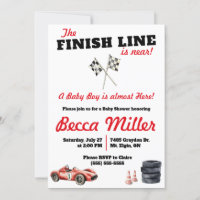 Finish Line is Near! Race Car Baby Shower