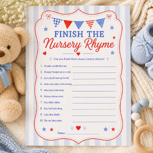 Finish the Nursery Rhyme Baby Shower Game Invitation