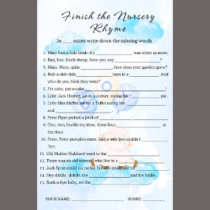 Finish the Nursery Rhyme Game