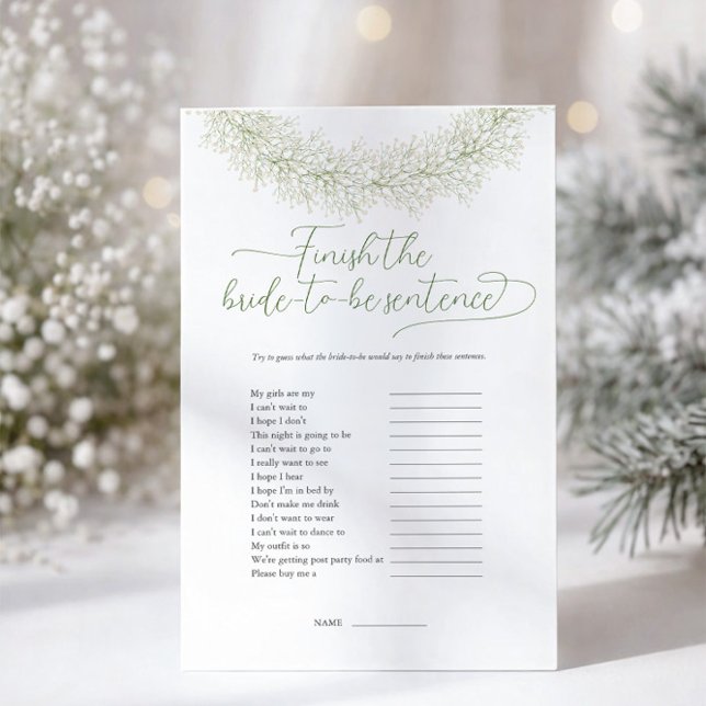 Finish The Sentence Bridal Shower Game Flyer (Creator Uploaded)