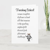 Finishing School, College Grad Congratulations