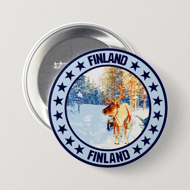 Finland                                            7.5 cm round badge (Front & Back)