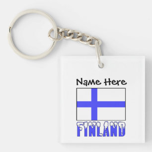 Finland and Finnish Flag Personalised  Key Ring