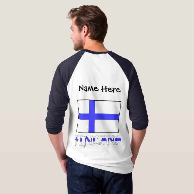 Finland and Finnish Flag Personalised  T-Shirt (Back Full)