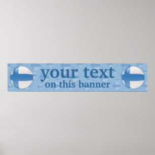 Finland Bubble Flag Banner Poster