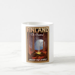 Finland camping under the stars poster coffee mug