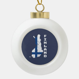 Finland  ceramic ball christmas ornament
