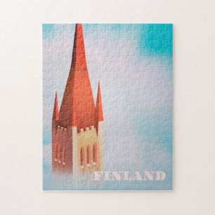 Finland church travel poster jigsaw puzzle