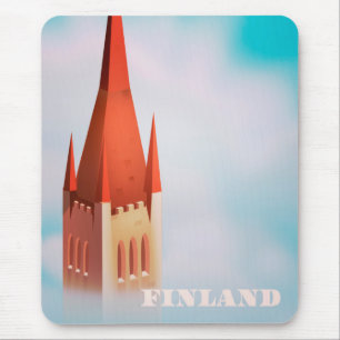 Finland church travel poster mouse pad