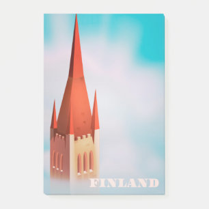 Finland church travel poster post-it notes