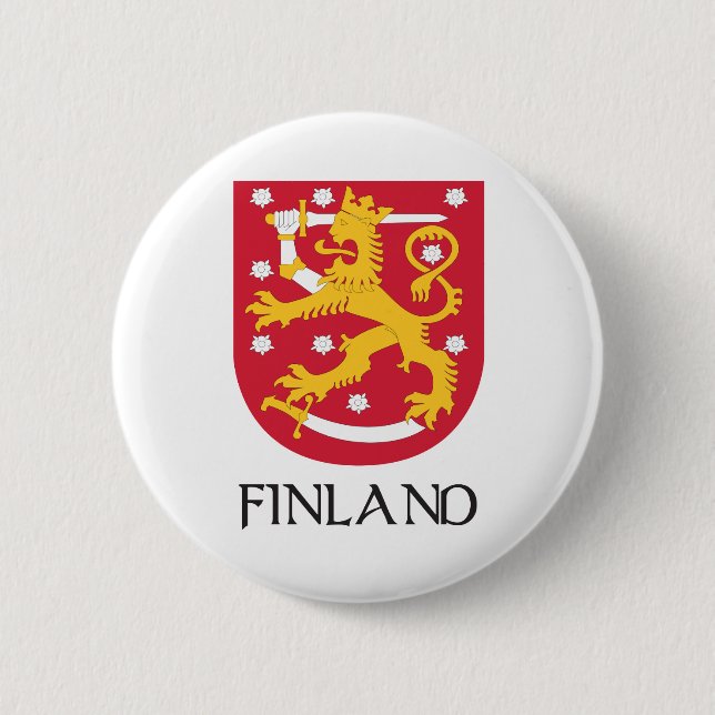 Finland Coat of Arms 6 Cm Round Badge (Front)