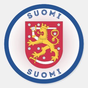 Finland Coat of Arms Circle Shape Classic Round Sticker