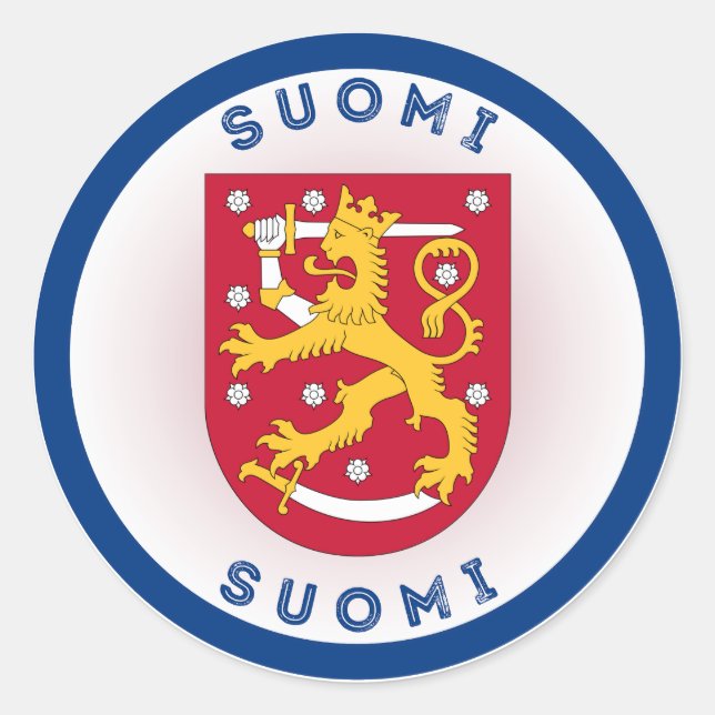Finland Coat of Arms Circle Shape Classic Round Sticker (Front)