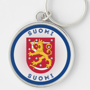 Finland Coat of Arms Circle Shape Key Ring