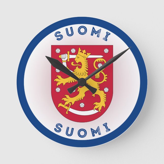 Finland Coat of Arms Circle Shape Round Clock (Front)