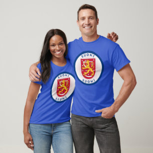 Finland Coat of Arms Circle Shape T-Shirt