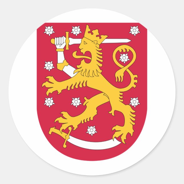 Finland Coat Of Arms Classic Round Sticker (Front)