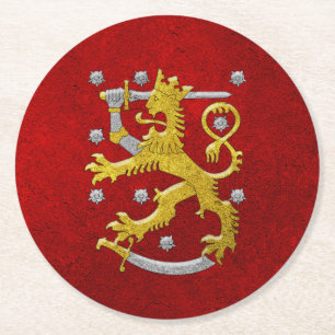 Finland Coat of Arms Round Paper Coaster