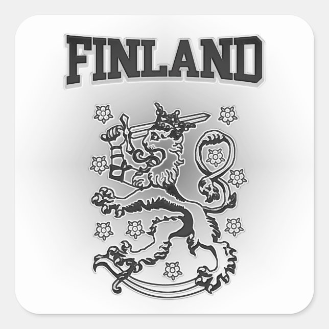 Finland Coat of Arms Square Sticker (Front)