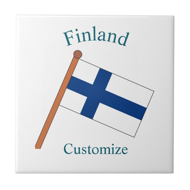 Finland Country Flag Thunder_Cove Ceramic Tile (Front)