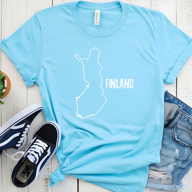 Finland Country Map Outline Finnish Boundary Line T-Shirt (Creator Uploaded)