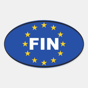 Finland - FIN - European Union Oval Sticker