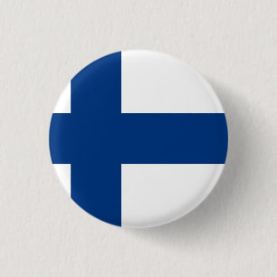Finland (Finnish) Flag 3 Cm Round Badge