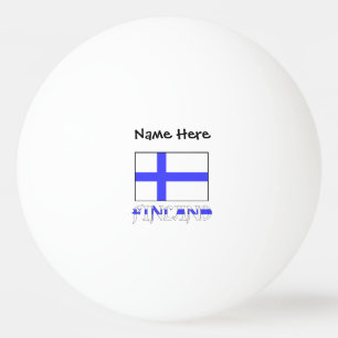 Finland Finnish Flag Black Personalisation Ping Pong Ball