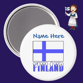 Finland Finnish Flag Blue Personalisation  Magnet