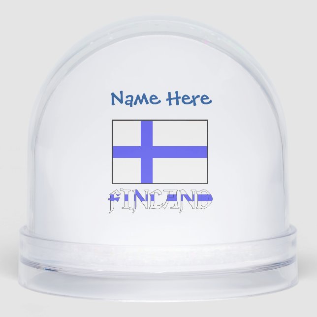 Finland Finnish Flag Blue Personalised  Snowglobe (Front)