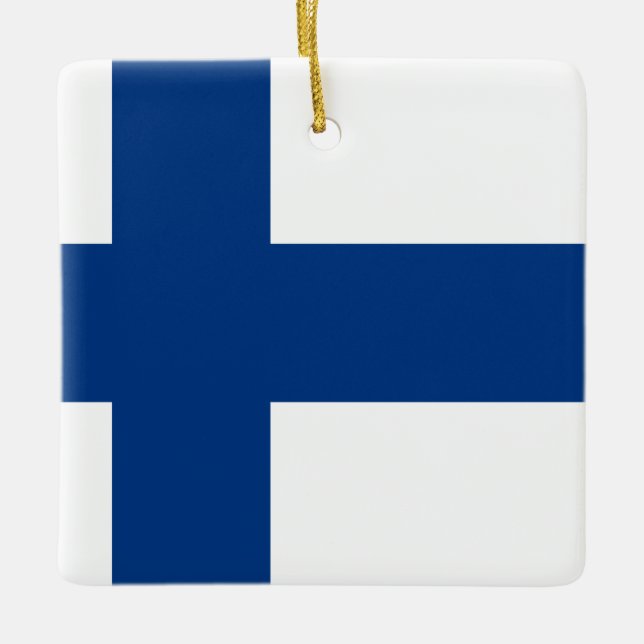 Finland (Finnish) Flag Ceramic Ornament (Front)