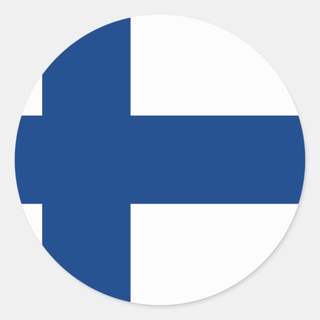 Finland (Finnish) Flag Classic Round Sticker (Front)