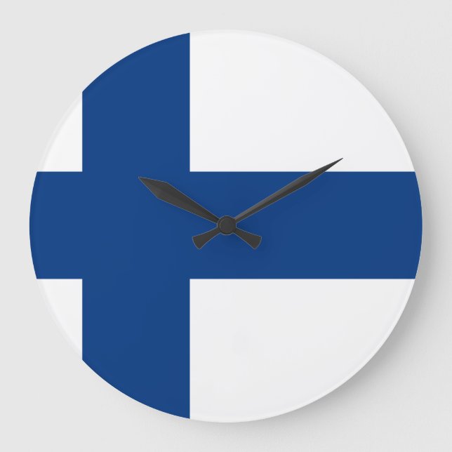 Finland (Finnish) Flag Large Clock (Front)